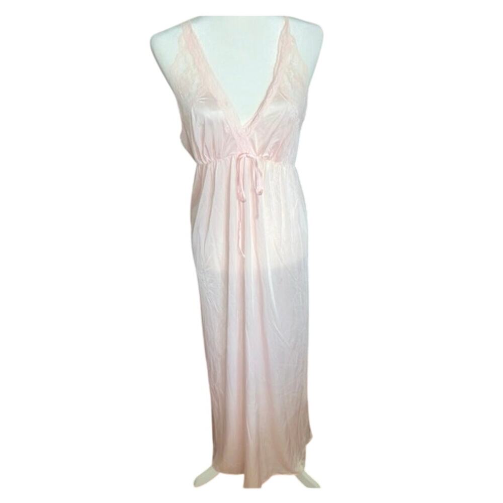 Vintage 60s light pink Lorraine night dress gown sz large